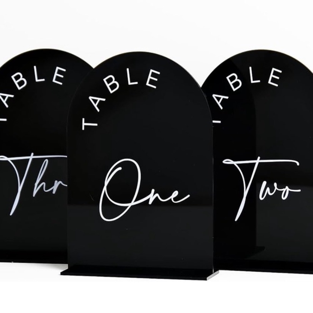 Black Table Sign with White Lettering - Picture 2 of 2